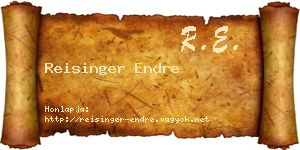 Reisinger Endre névjegykártya